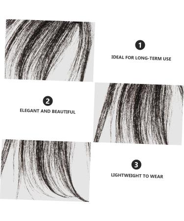 LALAFINA Bangs Wig Piece Human Hair Bangs Clip on Bangs Hairpieces Bangs Hair Clip Extension Fake Hair Bangs Mini Clips for Hair Woman Clip Hair Fringe Edge Hair Strands Women's One-piece 20x7cm Black - Buy Online on GoSupps.com