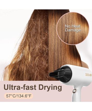 Professional Ionic Hair Dryer with Diffuser - DOOAIR 1875W, Travel Size, Constant Temperature Hair Care - White - Buy Online on GoSupps.com