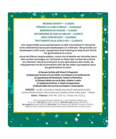 Burt's Bees Lip Balm Gift Set Beeswax Bounty Classic Perfect Lip Balms for Holiday Gift Baskets 4-Pack 0.15 oz. - Buy Online on GoSupps.com