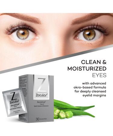 Zocular Zocuwipe Eyelid Wipes with Okra Complex + Zocufill Elixir Eye Gel - 40ct Eyelid Cleanser and Moisturizer Pads - Buy Online on GoSupps.com