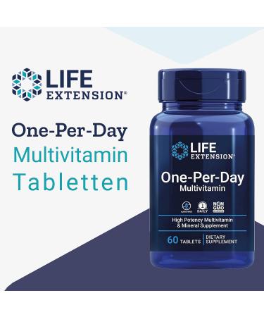 Life Extension Multivitamin One Daily - 60 Tablets Gluten-Free Soy-Free Non-GMO Lab Tested - International Shipping Available - Buy Online on GoSupps.com