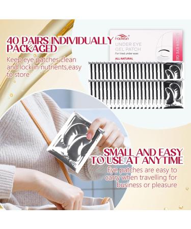FADVAN Anti Dark Circles Eye Patches 40 Pairs Hydrogel Collagen Eye Patches with Hyaluronic Acid AntiAging Moisturizer Gold NJGold - Buy Online on GoSupps.com