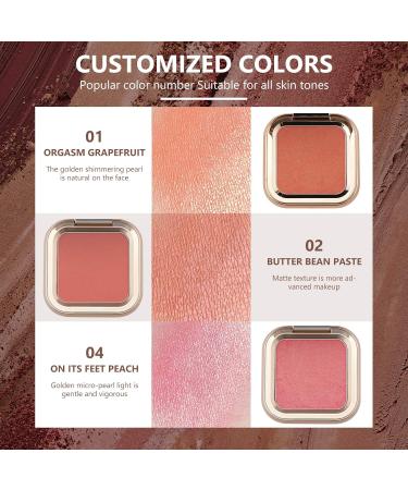 Mimore Professional Blusher Shimmer Powder - Ultrafine Textured Long-Lasting Color Easy to Blend Blush with Mirror (01) - Shop Internationally - Buy Online on GoSupps.com