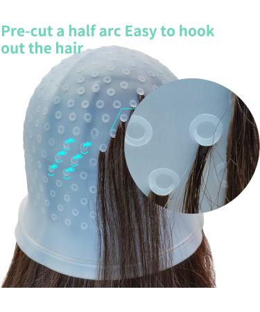Highlights Cap with Pre Cut Holes Silicone Hair Highlighting Cap for Hair Highlights Dye Cap No Leakage Reusable Highlight Cap Streaking Cap Pre Pierced (Blue) - Buy Online on GoSupps.com