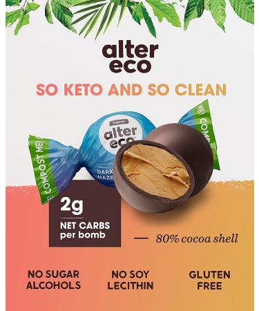 Alter Eco Organic Dark Chocolate Hazelnut Butter Bombs - 3.8 oz (108g) | Indulgent & Healthy Snack - Buy Online on GoSupps.com