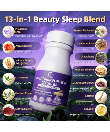 GPGP GreenPeople Melatonin 5mg Extra Strength | Adult Extra Strength Supplement Sleep Aid with Ashwagandha Saffron L Theanine Valerian Root GABA-120 Sleeping Capsules - Buy Online on GoSupps.com