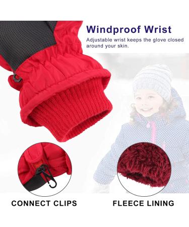 XIAOHAWANG Kids Ski Gloves - Waterproof Dinosaur Mittens for Boys and Girls (Red, 4-8 Years) - Buy Online on GoSupps.com