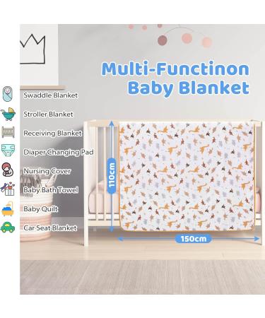 Miracle Baby Muslin Swaddle Blanket for Boys and Girls - Grey Dinosaur Print - 110x150cm - Summer Cotton - Double Layered - Buy Online on GoSupps.com