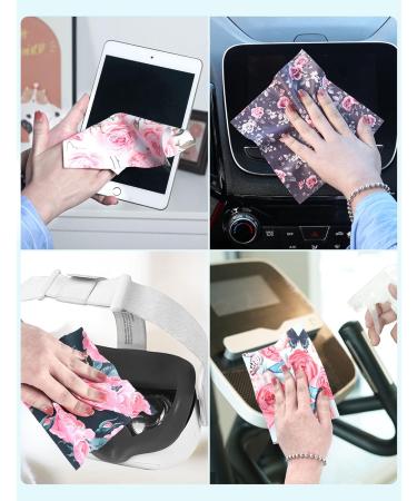 6PCS Microfiber Glasses Cleaning Cloths - Elegant Flower Design Soft Screen Wipes for Eyeglasses & Phones 6.3 x 6.3 inches - Buy Online on GoSupps.com