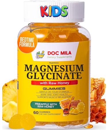 Magnesium Glycinate Gummies 100mg for Kids and Adults - Glicinato de Magnesio Pineapple