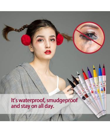 8 Pack Matte Liquid Eyeliner Set - Waterproof & Smudge Proof Multicolored Eyeliner Pen - Professional Beauty Makeup Kit - Buy Online on GoSupps.com