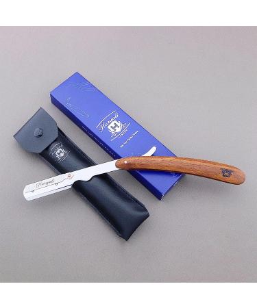 Haryali London Men's Razor Set - Premium Barber Razor Knife with Leather Pocket & Wood Handle for Precision Shaving - Buy Online on GoSupps.com