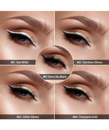 LXZJJM Dazzling Starry Sky Diamond Eyeliner Glitter Liquid Eyeliner Set Long Lasting Sparkle Eye Makeup Ideal Makeup Gift (5 Piece) - Buy Online on GoSupps.com