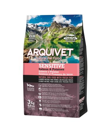 ARQUIVET Arquivet - Sensitive - Croquettes for adult dogs - Salmon and potatoes - 3 kg - Dry food for dogs - High digestibility, gastroineurs
