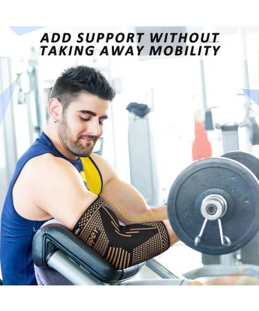 Buy Copper Elbow Brace Compression Sleeve - Pain Relief for Tendonitis Tennis & Golfers Elbow Arthritis Support for Men & Women - Medium Black - Buy Online on GoSupps.com