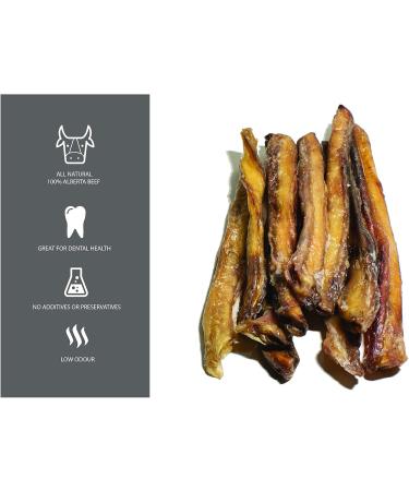 Alberta Beef Bully Sticks Dog Treats (Thin Pack - 10 to 15 Sticks) 5 to 9 Inches Long by Gnaw Shop - Made in Canada - Low Odour All Natural Single Ingredient Dental Chew Sticks - Buy Online on GoSupps.com