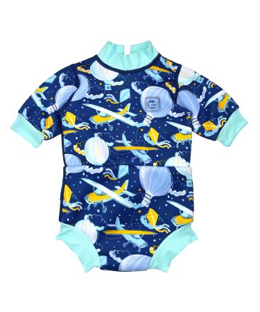 Splash About Happy Nappy Wetsuit with Reusable Swim Nappy Up in the Air 12-24 Months
