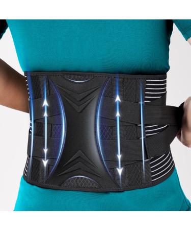 KKM Back Brace for Lower Back Pain Immediate Relief from Back Pain Herniated Disc Sciatica Scoliosis- Breathable Back Support Belt for Men Women Work with 5 Metal Stays Lightweight Lumbar Support for Dairly Activity 5XXVL2
