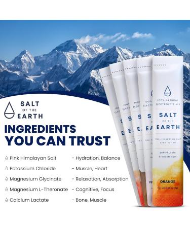 Salt of the Earth Premium Zero-Sugar Electrolyte Powder - Pink Himalayan Salt Hydration Packets | Keto & Paleo Friendly - 30 Servings - Pink Lemonade Flavor - Buy Online on GoSupps.com