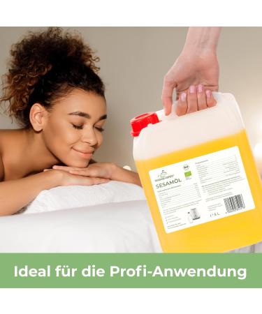 Buy Bio Cold-Pressed Sesame Oil for Massage Ayurveda & Skin Care - 5L Canister - Expert Quality - Buy Online on GoSupps.com