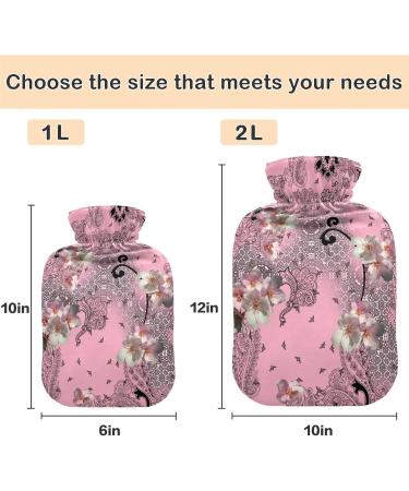 NAANLE 2L Hot Water Bottle with Blooming Paisley Cover | Pain Relief for Back Hands & Feet | Heat & Cold Therapy - Buy Online on GoSupps.com