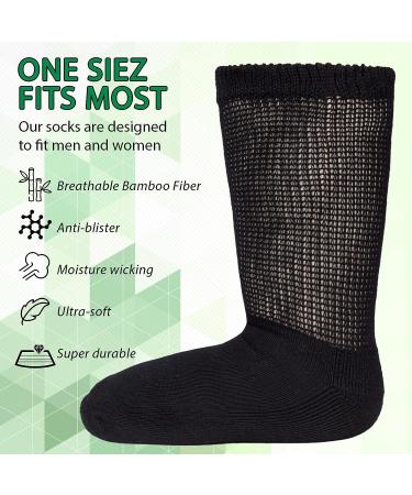 Extra Wide Diabetic & Medical Socks - 2 Pairs, Black 10-13 | Bariatric, Hospital, Walking Boot Replacement & Lymphedema Socks - Buy Online on GoSupps.com