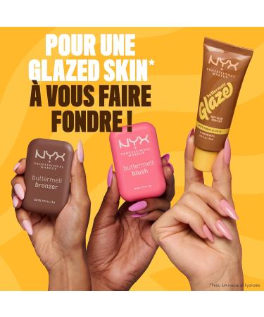 NYX Professional Makeup - Fond de Teint Hydratant SPF30 - Tenue Longue Dur e Jusqu' 12h - 93% d'Ingr dients Soin - Formule Vegan - Buttermelt Glaze Tint - Teinte : Vanilla Bean Butta - 30ml - Buy Online on GoSupps.com