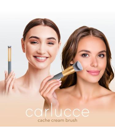 Carlucce Cream Makeup Brush - Vegan Angled Contour Brush for Blending & Highlighting - Soft Multifunctional Brush Made in USA - Hush-Hush Brush - Buy Online on GoSupps.com