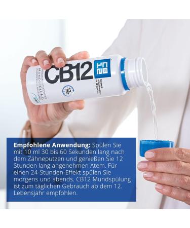 CB12 Mouthwash with Zinc Acetate & Chlorhexidine - 12-Hour Fresh Breath Mint Flavor Alcohol-Free 1000ml (1 Pack) - International Shipping Available - Buy Online on GoSupps.com