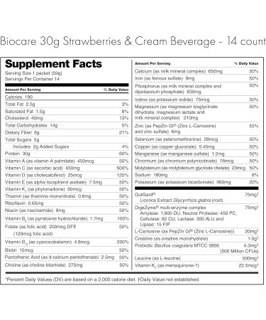 Biocare Strawberry Cr me Shake 14ct - Buy Online on GoSupps.com