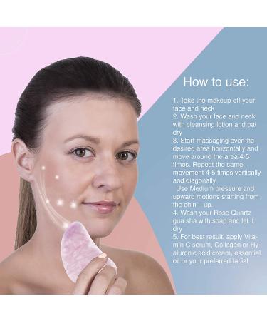 Rose Quartz Gua Sha Board - Natural Anti-Aging Scraper Tool by Sandine - Buy Online on GoSupps.com