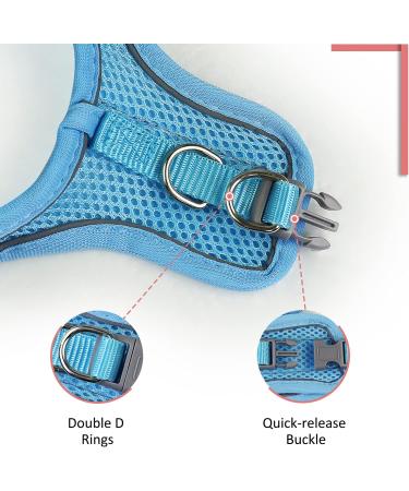 Reflective Mesh Cat Harness and Leash Set - Escape Proof Kitten and Puppy Vest - Comfort Fit and Lightweight - Easy Control - Small Blue - Buy Online on GoSupps.com