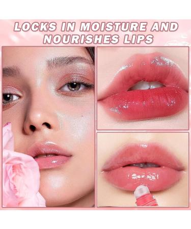 4Pcs Roll On Lip Oil Hydrating Lip Gloss Set Lip Shine Fruit Lip Gloss Transparent Plumping Lip Gloss Natural Shiny Crystal Jelly Liquid Lipstick Long Lasting Lip Care for Women & Girl (4 PCS A001) - Buy Online on GoSupps.com