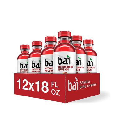 Bai Flavored Water Zambia Bing Cherry 18 Fl Oz (Pack of 12) - Antioxidant Infused Drinks - Buy Online on GoSupps.com