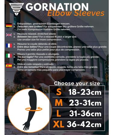 Gornation Elbow Bandages - Elastic Sleeves for Calisthenics & Bodybuilding - Unisex Fitness Support - 1 Pair Black - Buy Online on GoSupps.com