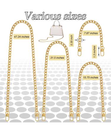Gondiane 4 Sizes Flat Purse Chain Strap Crossbody Bag Replacement Strap with Metal Buckles(47.2/31.5/15.7/7.9 Inches  Gold) 47.2/31.5/15.7/7.9 Inches Gold - Buy Online on GoSupps.com