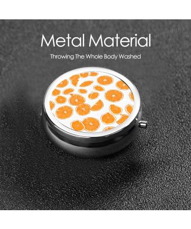 Peach Printed Mini Round Pill Box - 3 Compartment Travel Organizer | Portable Pill Case for Home & Office - Buy Online on GoSupps.com