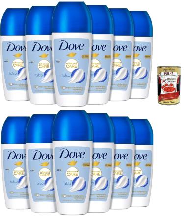 Italian Gourmet E.R. Dove - Advanced Care Talco Roll-On Deodorant - Antiperspirant Deodorant - Gentle formula with triple moisturizing action - Up to 48-hour protection - 12 x 50 ml + 400 g Italian Gourmet Gel