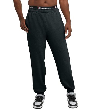 Champion Powerblend Fleece Joggers Sweatpants for Men - Black C Patch Logo (Regular/Big & Tall) - Buy Online on GoSupps.com
