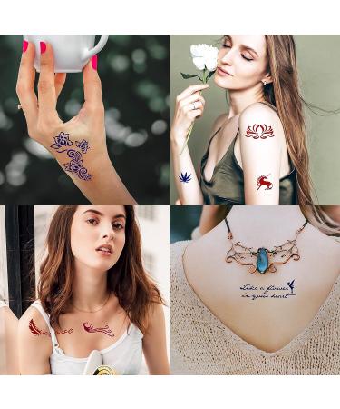 CUTELIILI 24 Sheets Henna Temporary Tattoo Stencil for Women and Kids - Reusable DIY Designs, Airbrush Tattoo Sticker - Christmas Gift - Buy Online on GoSupps.com