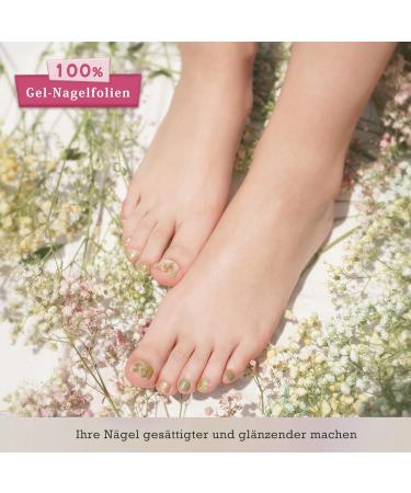 Danni & Toni Enchanted Forest Half Hardened Gel Nail Films | Green Gold Foil Glossy Stickers | 37 Nail & Pedi Wraps - Buy Online on GoSupps.com