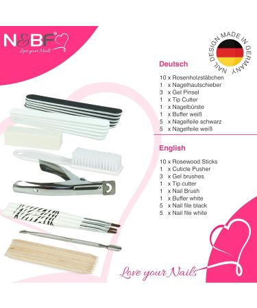 NAILS FACTORY N&BF | UV Gel Nail Studio Starter Set - Complete Nail Art Kit with UV Lamp & Base Gel - Buy Online on GoSupps.com