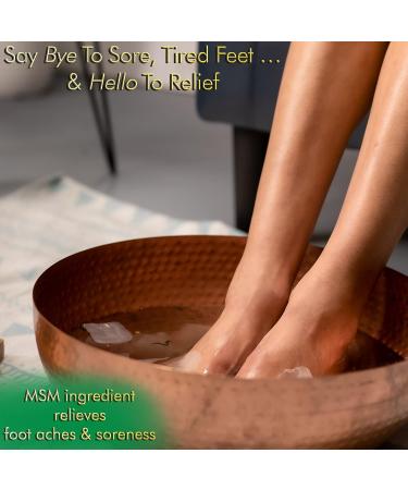 Epsom Salt Tea Tree Oil Foot Soak for Pain Relief - 27 oz Large Container - Herbal Pedicure Foot Spa Salt for Dry Feet - Buy Online on GoSupps.com