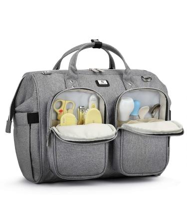 Pomelo Best Baby Changing Bag with Pram Clips and Changing Mat Grey