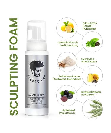 Firm Hold Volumizing Hair Mousse for Men - Avenue Man Styling Hair Products - Alcohol and Paraben-Free - 7oz - Buy Online on GoSupps.com