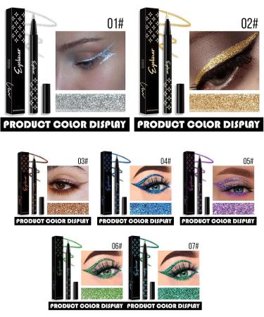 7 Colored Glitter Eyeliner Pencils Set Colorful Neon Liquid Eyeliner Waterproof Smudgeproof Long Lasting Colorful Eye Shadow Pencil Halloween Christmas Makeup Present Kit for Women - Buy Online on GoSupps.com