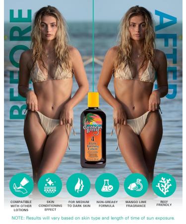 Caribbean Breeze Dark Tanning Lotion SPF 4 - Outdoor Sun Accelerator with Mango Lime Fragrance & Antioxidants | 8.5 oz - Buy Online on GoSupps.com