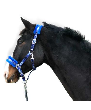 Halter for horses fur Halter Halfter suspects Halter Blue in the sizes Xfull Halter Pony Cob Warmblood (Warmblood (Full) Blue) Warmblood (Full) Blue