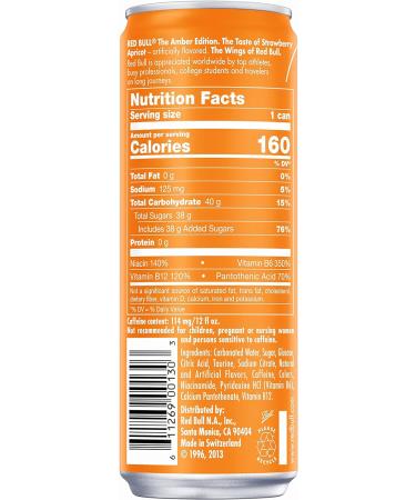 Red Bull Energy Drink Amber Edition Strawberry Apricot 12 fl oz (24 Pack) - Buy Online on GoSupps.com