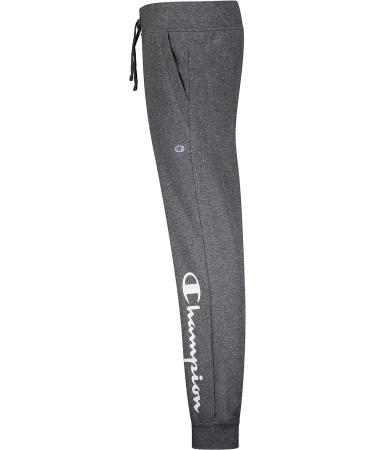 Champion Girls Fleece-Lined Sweatpants | Jogger Fit with Pockets | Granite Heather Heritage Large - Buy Online on GoSupps.com